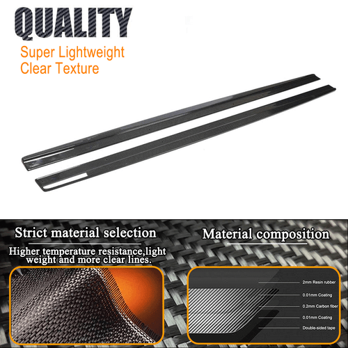 Fit For Audi A6 RS6 C7 13-18 Real Carbon Fiber Side Skirts Extension Lip Spoiler - Bild 8 von 12