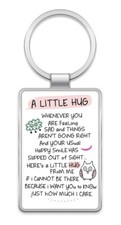 A Little Hug Inspired Words Metal Keyring Sentimental Gift Range