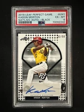 2018 Leaf Perfect Game #KM1 Kadon Morton - Nat SC Auto Black /50 - PSA 6