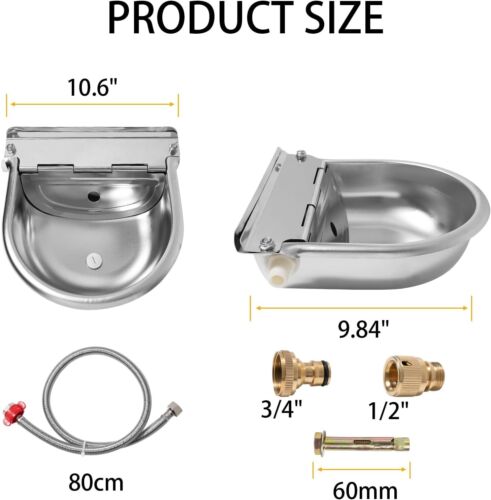 Automatic Dog Water Dispenser, 304 Stainless Steel Water Dispenser with - Picture 2 of 7