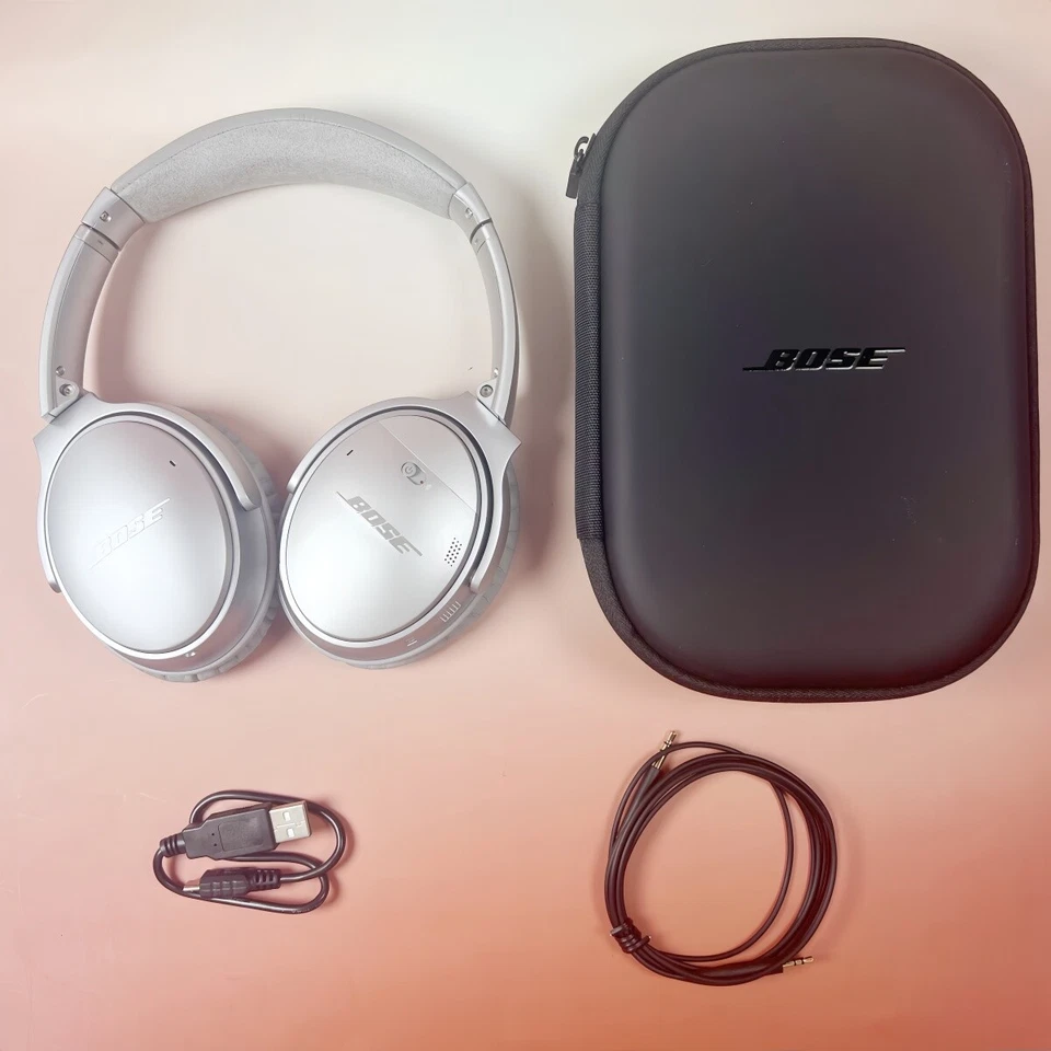 Bose QuietComfort 35 I Noise Cancelling headband Wireless Silver Headphones QC35 - Image 2 of 4