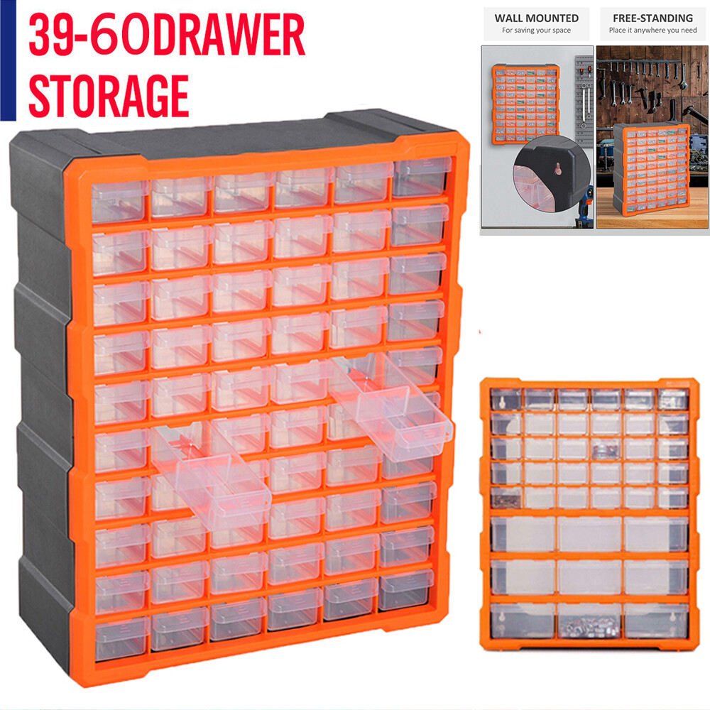 39/60 Drawer Small Parts Storage Units Tool Box Plastic Organizer Bins