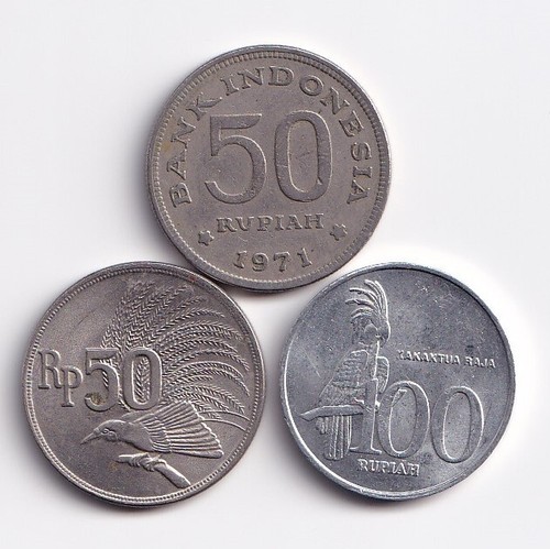 Tre monete Indonesia, 50 e 100 rupie, 1971, 2002 - Foto 2 di 2