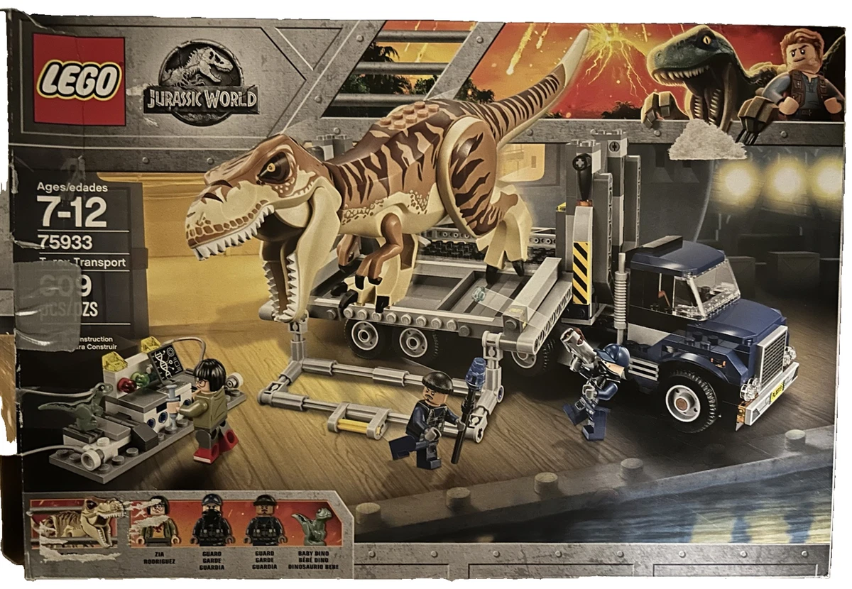 LEGO Jurassic World T. rex Transport 75933 Complete Set Open Damaged Box