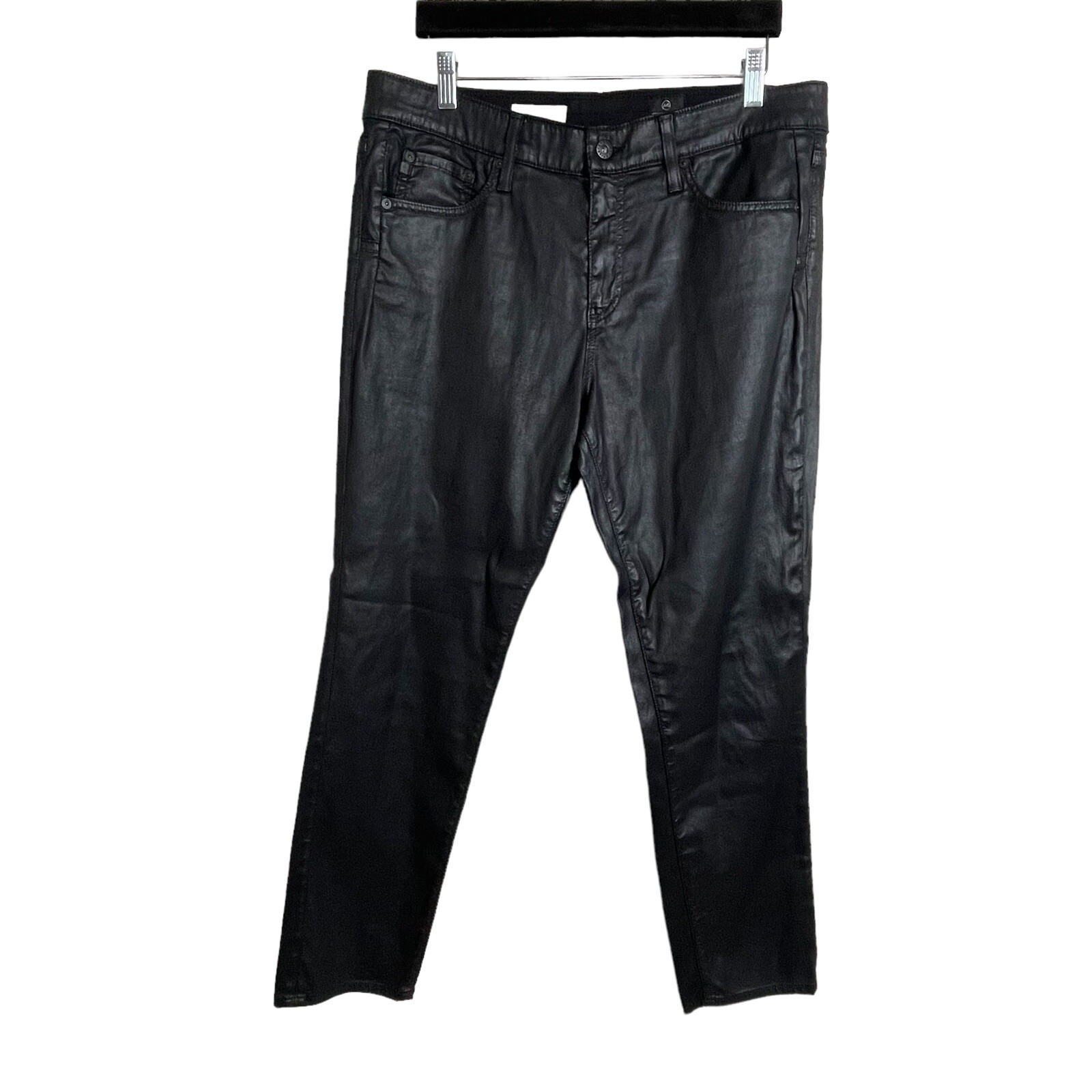 Adriano Goldschmied The Beau Slouchy Skinny Coated Pants Black Size 31 Regular