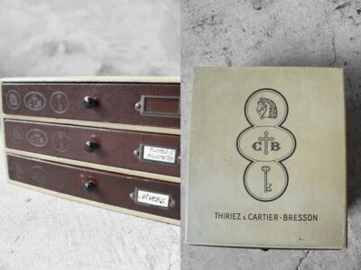 Antique French THIRIEZ & CARTIER BRESSON Spool Cabinet Case Box