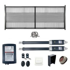 ALEKO Barcelona Style 14 ft Steel Dual Swing Garden Driveway Gate with Opener