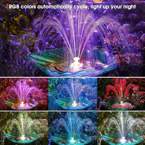 3W Solar Springbrunnen 8 LED Teichpumpe Solarbrunnen Wasserpumpe Brunnenpumpe - Bild 4 von 12