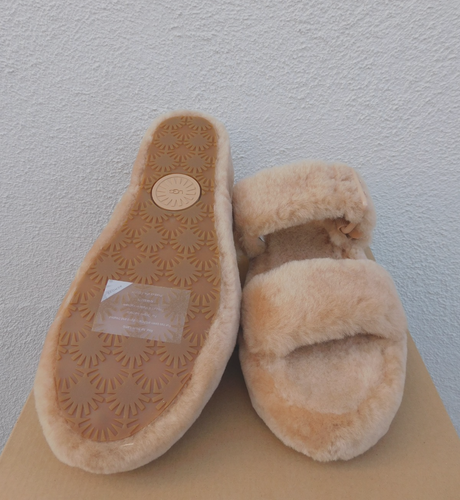 UGG BRONZE FUZZ YEAH SLIDE SHEEPSKIN SLIPPER SANDALS, WOMEN US 10/ EUR 41 ~NIB - Picture 4 of 4