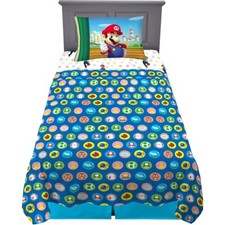 Super Mario Twin 3-Pcs Soft Microfiber Multicolor Bedding Sheet Set for Kids