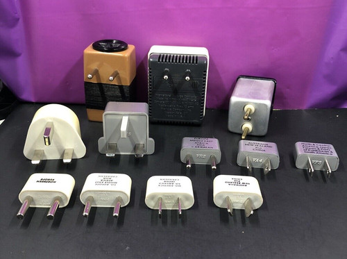 Lot of 12 Variety Travel Stepdown Transformer Converter Outlet  220-240 v to 120