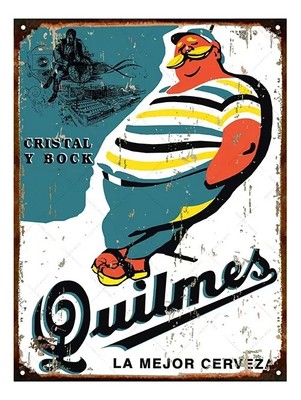 Cartel De Chapa Publicidad Cerveza Quilmes 20x28cm