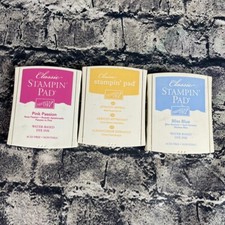 Stampin  Up Classic Stampin Pad Water Based Dye Ink Pad Set of 3 Pink Blue