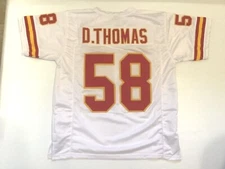 UNSIGNED CUSTOM Sewn Stitched Derrick Thomas White Jersey - M, L, XL, 2XL