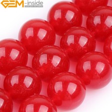 Red Jade Gemstone Round Spacer Beads For Jewelry Making 15" 6mm 8mm 10mm 12mm