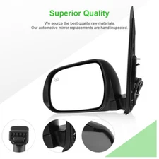 Mirror Power Heated Smooth Black Left Driver Side For 2011-17 Toyota SIENNA