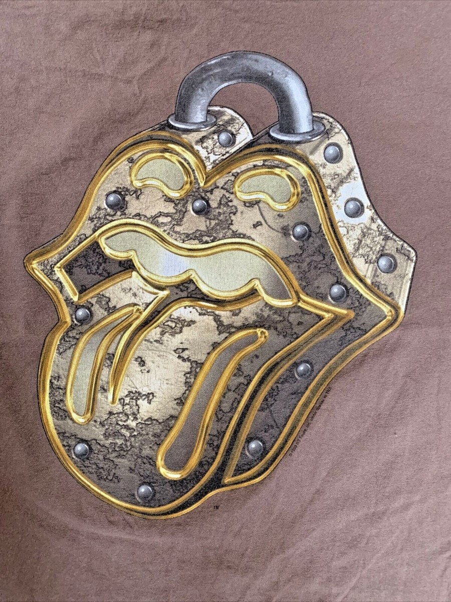 Vintage 1999 The Rolling Stones No Security Concert T Shirt Brown