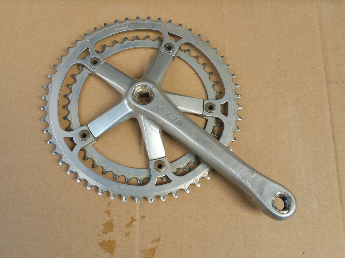 Vintage Sakae SA Double Road Bike Crankset 170mm 52/42 Japan Vintage Sakae SA Double Road Bike Crankset 170mm 52/42 Japan