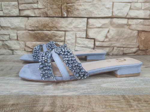 Chanclas Mujer Azul Gold&GOLD GK202 Zuecos Plantilla De Cuero Verano 2025 - Imagen 4 de 6