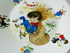 Vintage Arklow Ireland nursery rhyme bowl and plate set Little Boy Blue