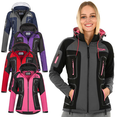 Arctic Seven Damen Softshell Funktions Outdoor Regen Jacke Sport Kapuze AS181