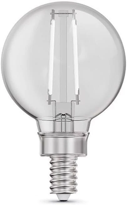Filament LED Bulb G16.5 E12 Soft White 60W 2-ct FEIT ELECTRICBPG1660927WFI 2-PK - Image 3 of 4