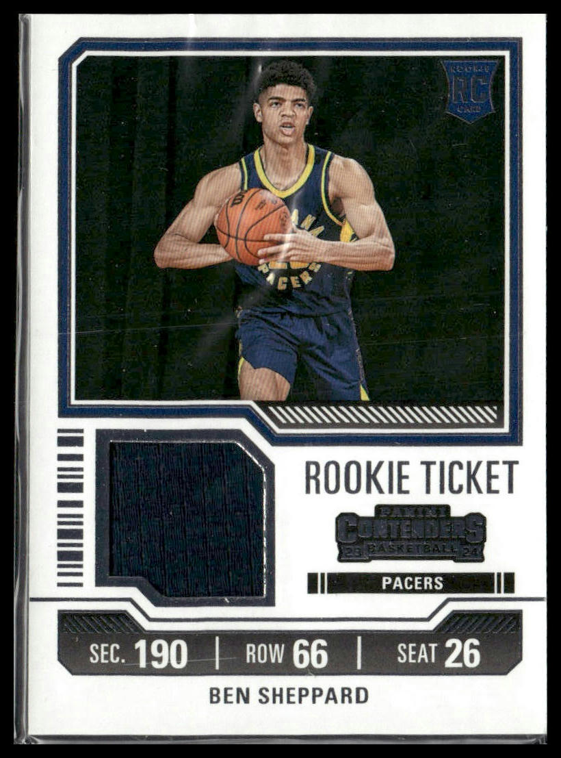 2023-24 Panini Contenders #RTS-BEN Ben Sheppard Rookie Ticket Swatches