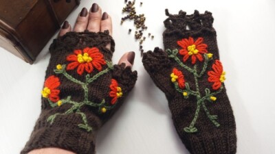 Handgestrickte Fingerless Gloves   Handmade, Eigenes Design, 100% Anti-Pilling A