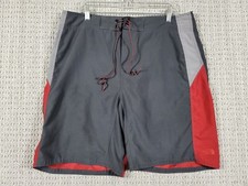 The North Face Mens Board Shorts Sz 36 Cargo Pocket Gray Red