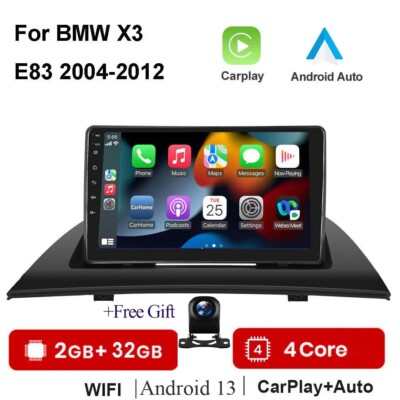 =2+32GB Für BMW X3 E83 2004-2012 Android 13 GPS Navi Autoradio WIFI DAB+RDS+KAM