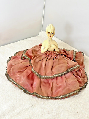 Vintage Boudoir Pin Cushion Half Doll 8'' Tall