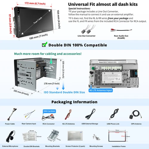 ATOTO S8 MS 7" 2Din Android Autoradio 4G LTE Radio Wireless CarPlay&Android Auto - Bild 7 von 8