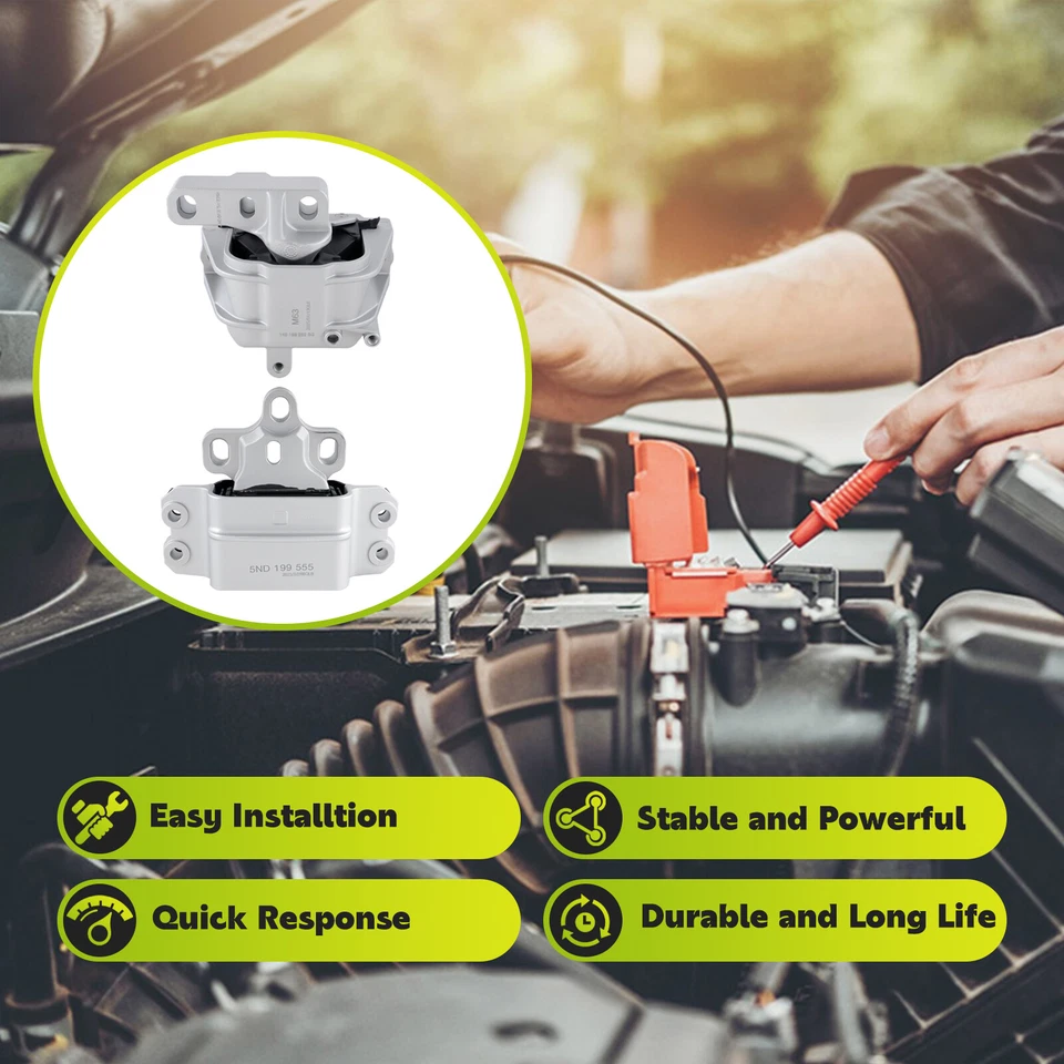 For 2009-2015 VW Jetta 2.0L Engine Motor & Transmission & Torque Strut Mount 5pc - Image 2 of 4