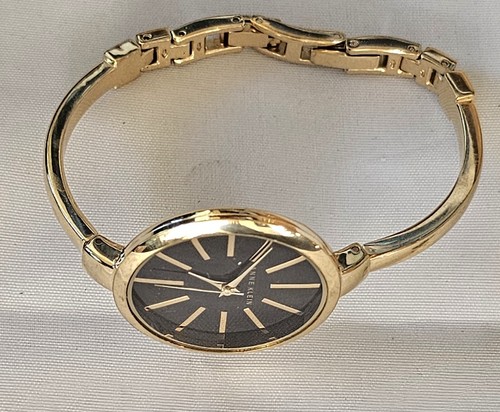 Womens Anne Klein Gold tone Black Modern Watch Y121E AK1470 Small 6." - 第 3/4 張圖片