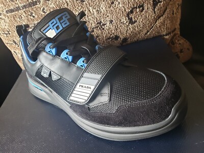 Prada FLASHTREK Black Fabric Sneakers Made ITALY Men 9.5 UK 10.5-11 US   $1,370