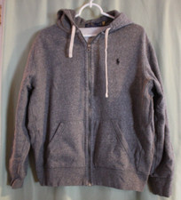  138 Ralph Lauren Polo Fleece Full Zip Hoodie Heavy Weight Jacket Men's L Gray
