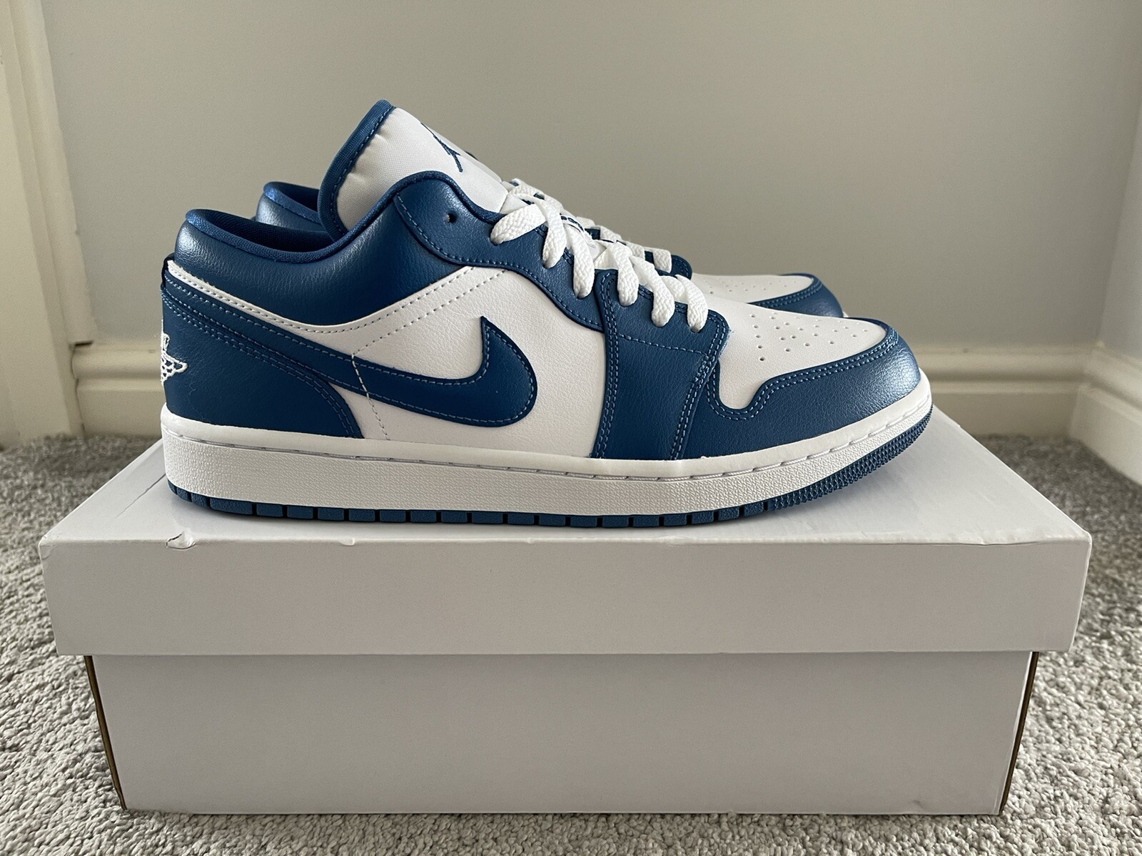 BNIB Women\u0026#039;s Nike Air Jordan 1 Low Marina Blue White UK 8.5 US 11 EUR  43 | eBay