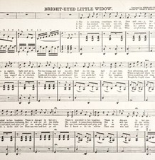 1886 Bright Eyed Little Widow Sheet Music Parlor Organ Victorian 11.5 x 9"
