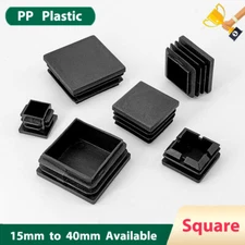 Square Tube Stopper Plastic Blanking End Caps Pipe Plugs Protective Bung 15-40mm