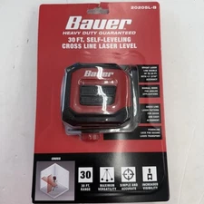 Bauer 30 Ft Self Leveling Cross Line Laser Level 20205L-B 57530 *NEW*