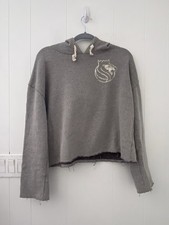 Sacramento Kings Women's Fanatics Gray Cropped Pullover Hoodie Gray M/L