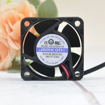 1 PCS  JAMICON Fan  KF0420S2H-AR DC24V 0.09A 2.0W 4020 4cm   2 wire cooling fan