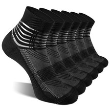 IRAMY Compression Ankle Support Socks Coolmax Wicking X-Large, Black-3 Pairs