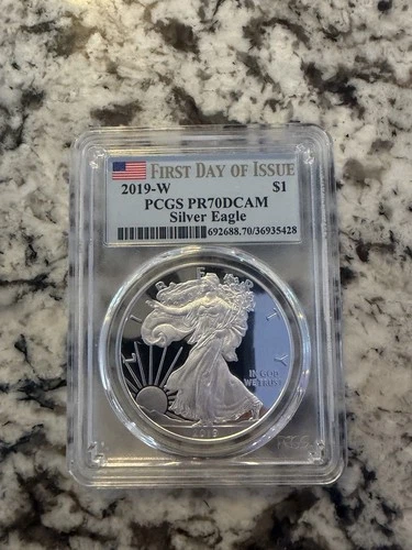 2019 American Silver Eagle W PCGS PR70 DCAM First Day of Issue