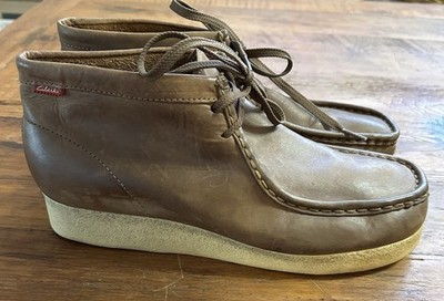 Clarks Wallabees Brown Oiled Leather Chukka Desert Boot Shoes Mens 10 M Casual