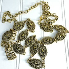 Goldtone Concho Belt Small Medallion Link Chain Western Southwestern Hippie Boho