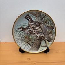 Franklin Porcelain Game Birds Of The World Hazel Grouse Collectible Plate