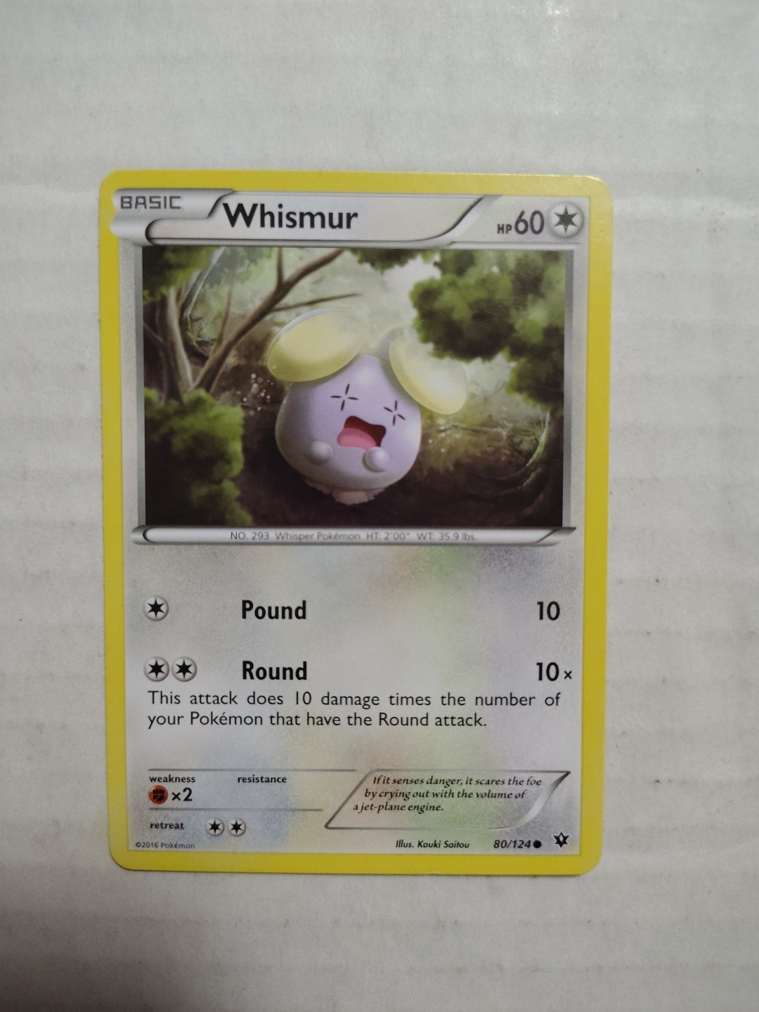 Pokemon XY Fates Collide Whismur Common Card 80/124