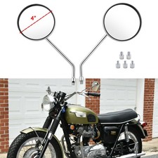 2pcs Side Mirrors Round Rearview Chrome 8mm 10mm For Triumph 1970 650 Tiger TR6R