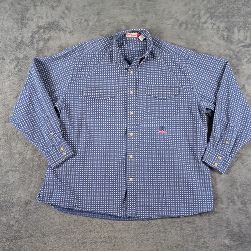 Tony Lama, Tony Lama XL Western Apparel Button Up Long Sleeve Blue Shirt